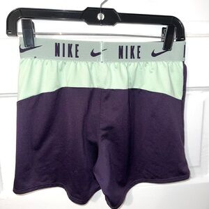 Nike Dark Purple Shorts with Light Green Accents